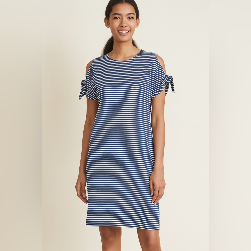 Gap M Blue White Striped Short Sleeve Dress Coverup Beach